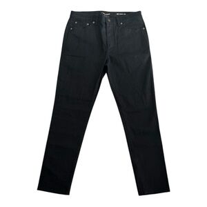 YSL Saint Laurent Black Denim Jeans Luxury Straight Skinny 32 Party Ankle Crop